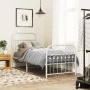 Metal bed frame with white headboard and footboard 80x200 cm by , Beds and slatted bases - Ref: Foro24-376658, Price: 90,62 €...