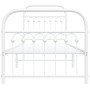 Estructura cama metal con cabecero y pie cama blanca 80x200 cm de , Camas y somieres - Ref: Foro24-376658, Precio: 92,27 €, D...