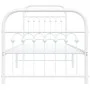 Metal bed frame with white headboard and footboard 80x200 cm by , Beds and slatted bases - Ref: Foro24-376658, Price: 90,62 €...