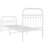 Estructura cama metal con cabecero y pie cama blanca 80x200 cm de , Camas y somieres - Ref: Foro24-376658, Precio: 92,27 €, D...