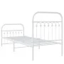Metal bed frame with white headboard and footboard 80x200 cm by , Beds and slatted bases - Ref: Foro24-376658, Price: 90,62 €...