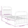 Estructura cama metal con cabecero y pie cama blanca 80x200 cm de , Camas y somieres - Ref: Foro24-376658, Precio: 92,27 €, D...