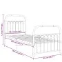 Metal bed frame with white headboard and footboard 80x200 cm by , Beds and slatted bases - Ref: Foro24-376658, Price: 90,62 €...