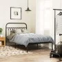 Bed frame with black metal headboard 100x200 cm by , Beds and slatted bases - Ref: Foro24-376595, Price: 99,11 €, Discount: %