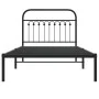 Bed frame with black metal headboard 100x200 cm by , Beds and slatted bases - Ref: Foro24-376595, Price: 99,11 €, Discount: %