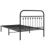 Bed frame with black metal headboard 100x200 cm by , Beds and slatted bases - Ref: Foro24-376595, Price: 99,11 €, Discount: %