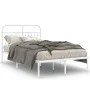 Metallbettgestell mit weißem Kopfteil 120x200 cm von , Betten und Lattenroste - Ref: Foro24-376647, Preis: 116,93 €, Rabatt: %
