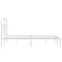 Metal bed frame with white headboard 120x200 cm by , Beds and slatted bases - Ref: Foro24-376647, Price: 116,93 €, Discount: %