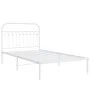 Metallbettgestell mit weißem Kopfteil 107x203 cm von , Betten und Lattenroste - Ref: Foro24-376645, Preis: 87,41 €, Rabatt: %