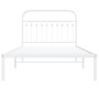 Metallbettgestell mit weißem Kopfteil 107x203 cm von , Betten und Lattenroste - Ref: Foro24-376645, Preis: 88,81 €, Rabatt: %