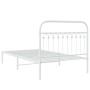 Metallbettgestell mit weißem Kopfteil 107x203 cm von , Betten und Lattenroste - Ref: Foro24-376645, Preis: 88,81 €, Rabatt: %