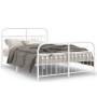Estructura cama con cabecero y estribo metal blanco 137x190 cm de , Camas y somieres - Ref: Foro24-376666, Precio: 121,23 €, ...