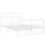 Bed frame with white metal headboard and footboard 137x190 cm by , Beds and slatted bases - Ref: Foro24-376666, Price: 119,78...