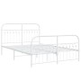 Bed frame with white metal headboard and footboard 137x190 cm by , Beds and slatted bases - Ref: Foro24-376666, Price: 121,31...