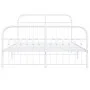 Bed frame with white metal headboard and footboard 137x190 cm by , Beds and slatted bases - Ref: Foro24-376666, Price: 119,78...