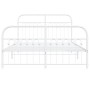 Bed frame with white metal headboard and footboard 137x190 cm by , Beds and slatted bases - Ref: Foro24-376666, Price: 121,31...