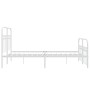 Bed frame with white metal headboard and footboard 137x190 cm by , Beds and slatted bases - Ref: Foro24-376666, Price: 121,31...