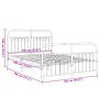 Bed frame with white metal headboard and footboard 137x190 cm by , Beds and slatted bases - Ref: Foro24-376666, Price: 121,31...