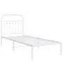 Metal bed frame with white headboard 75x190 cm by , Beds and slatted bases - Ref: Foro24-376639, Price: 60,04 €, Discount: %