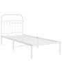 Metallbettgestell mit weißem Kopfteil 75x190 cm von , Betten und Lattenroste - Ref: Foro24-376639, Preis: 60,80 €, Rabatt: %