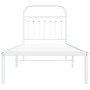 Metallbettgestell mit weißem Kopfteil 75x190 cm von , Betten und Lattenroste - Ref: Foro24-376639, Preis: 60,80 €, Rabatt: %