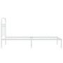 Metallbettgestell mit weißem Kopfteil 75x190 cm von , Betten und Lattenroste - Ref: Foro24-376639, Preis: 60,80 €, Rabatt: %