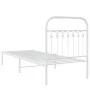 Metal bed frame with white headboard 75x190 cm by , Beds and slatted bases - Ref: Foro24-376639, Price: 60,04 €, Discount: %
