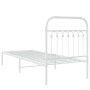 Metallbettgestell mit weißem Kopfteil 75x190 cm von , Betten und Lattenroste - Ref: Foro24-376639, Preis: 60,80 €, Rabatt: %