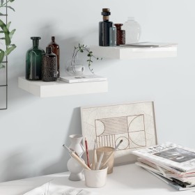 Floating wall shelf 2 pcs glossy white MDF 23x23.5x3.8cm by vidaXL, Shelves and shelves - Ref: Foro24-323740, Price: 25,03 €,...