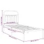 Metal bed frame with white headboard 75x190 cm by , Beds and slatted bases - Ref: Foro24-376639, Price: 60,04 €, Discount: %