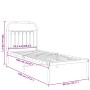 Metallbettgestell mit weißem Kopfteil 75x190 cm von , Betten und Lattenroste - Ref: Foro24-376639, Preis: 60,80 €, Rabatt: %