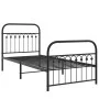 Bed frame with black metal headboard and footboard 90x200 cm by , Beds and slatted bases - Ref: Foro24-376611, Price: 96,63 €...