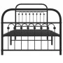 Bed frame with black metal headboard and footboard 90x200 cm by , Beds and slatted bases - Ref: Foro24-376611, Price: 96,63 €...