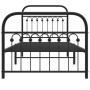 Bettgestell mit schwarzem Metallkopfteil und Fußteil 90x200 cm von , Betten und Lattenroste - Ref: Foro24-376611, Preis: 98,1...