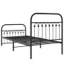 Bed frame with black metal headboard and footboard 90x200 cm by , Beds and slatted bases - Ref: Foro24-376611, Price: 96,63 €...