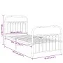 Bed frame with black metal headboard and footboard 90x200 cm by , Beds and slatted bases - Ref: Foro24-376611, Price: 96,63 €...