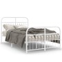Metal bed frame with white headboard and footboard 120x190 cm by , Beds and slatted bases - Ref: Foro24-376664, Price: 115,08...