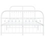Metal bed frame with white headboard and footboard 120x190 cm by , Beds and slatted bases - Ref: Foro24-376664, Price: 115,08...