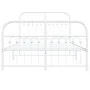Metal bed frame with white headboard and footboard 120x190 cm by , Beds and slatted bases - Ref: Foro24-376664, Price: 113,68...