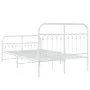 Metal bed frame with white headboard and footboard 120x190 cm by , Beds and slatted bases - Ref: Foro24-376664, Price: 113,68...