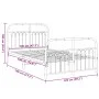 Metal bed frame with white headboard and footboard 120x190 cm by , Beds and slatted bases - Ref: Foro24-376664, Price: 113,68...