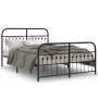 Estructura de cama cabecero y estribo metal negro 140x190 cm de , Camas y somieres - Ref: Foro24-376618, Precio: 126,12 €, De...