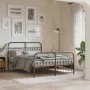 Bed frame with black metal headboard and footboard 140x190 cm by , Beds and slatted bases - Ref: Foro24-376618, Price: 126,12...