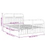 Bed frame with black metal headboard and footboard 140x190 cm by , Beds and slatted bases - Ref: Foro24-376618, Price: 128,09...
