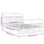 Bed frame with black metal headboard and footboard 140x190 cm by , Beds and slatted bases - Ref: Foro24-376618, Price: 126,12...