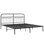 Bed frame with black metal headboard 183x213 cm by , Beds and slatted bases - Ref: Foro24-376605, Price: 134,79 €, Discount: %
