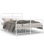 Estructura cama metal con cabecero y estribo blanco 160x200 cm de , Camas y somieres - Ref: Foro24-376670, Precio: 145,87 €, ...