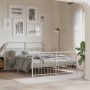 Metal bed frame with white headboard and footboard 160x200 cm by , Beds and slatted bases - Ref: Foro24-376670, Price: 145,96...
