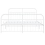 Metal bed frame with white headboard and footboard 160x200 cm by , Beds and slatted bases - Ref: Foro24-376670, Price: 145,96...