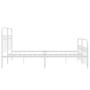 Metal bed frame with white headboard and footboard 160x200 cm by , Beds and slatted bases - Ref: Foro24-376670, Price: 145,96...